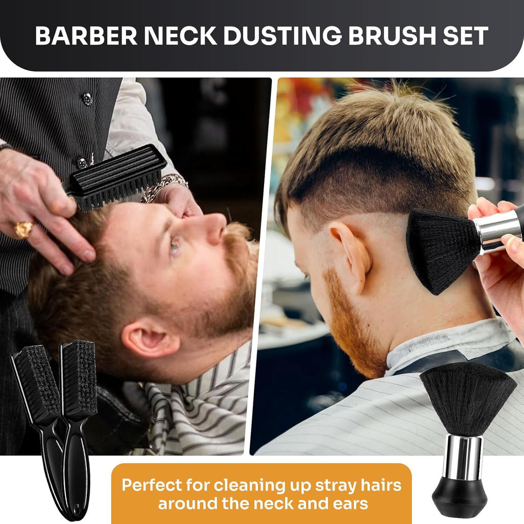 Professional Barber Cape 13Pcs with Neck Duster Brush & Adjustable Fit