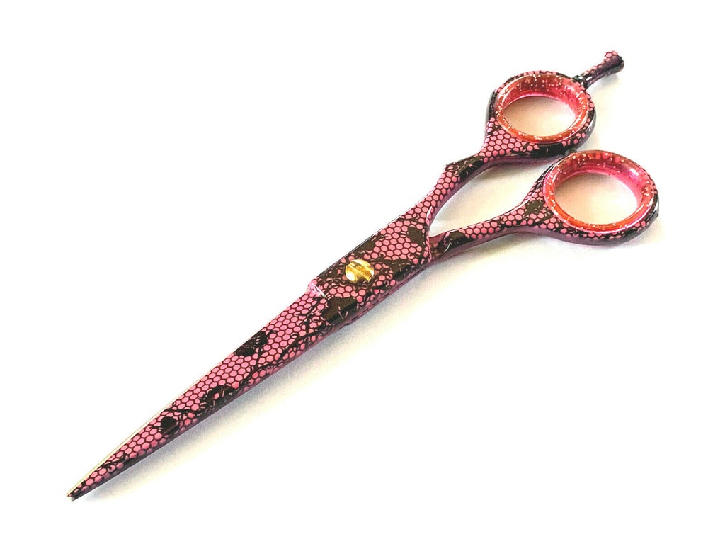 Professional 6-Inch Hair Cutting Scissors Shears for Barbers and Salons - Pink