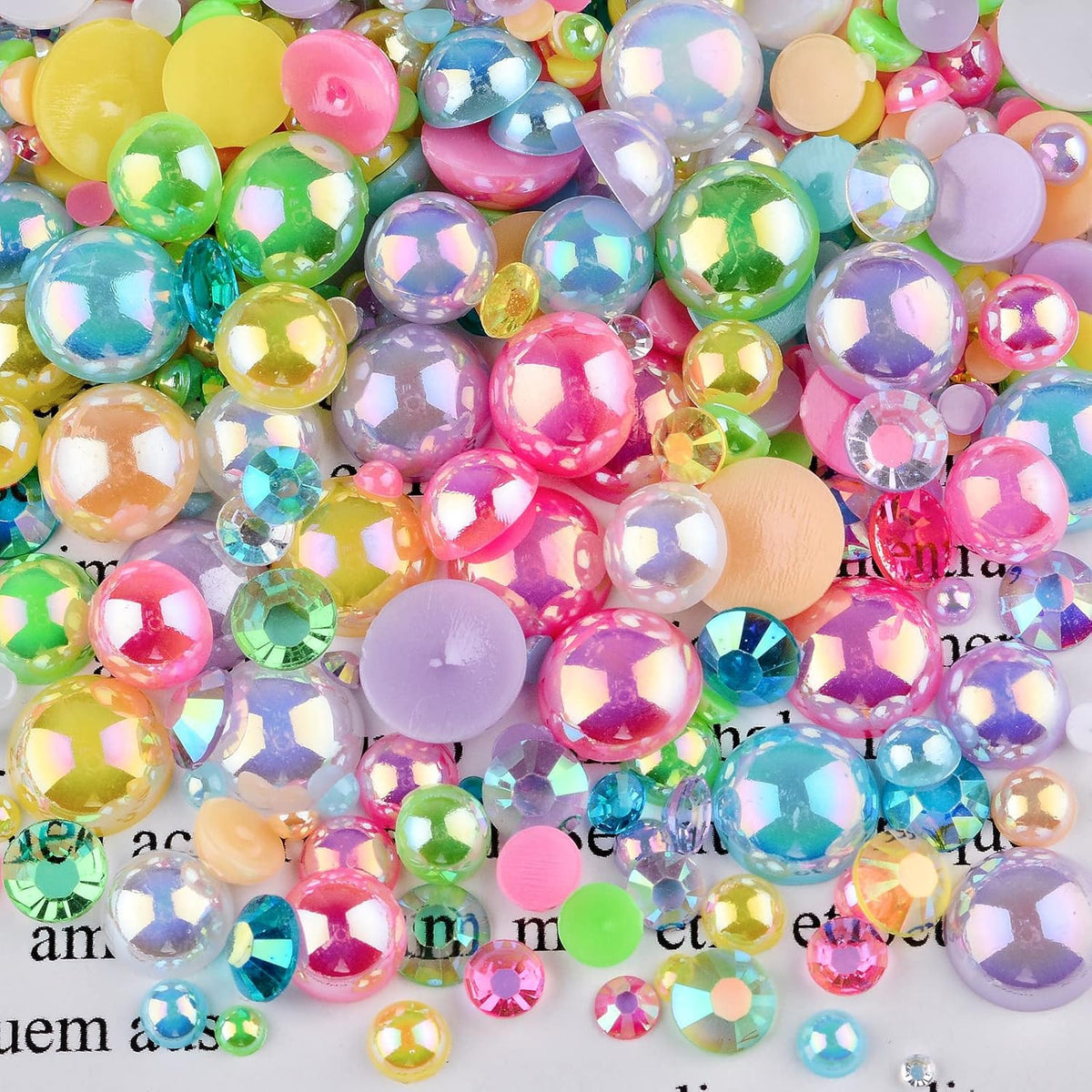 Resin Rhinestones and Half Pearls Kit for Nail Art and Crafting - 3900+ Pieces