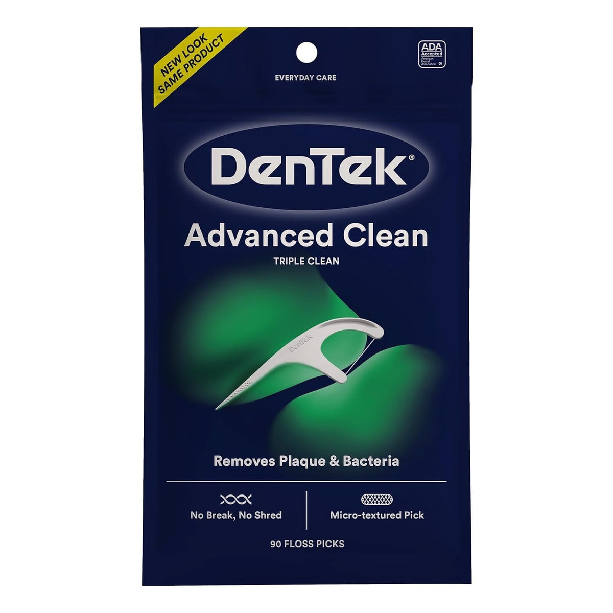 Dental Floss Picks - Triple Clean Micro-Textured Floss Flavored with Fluoride, 90 Count