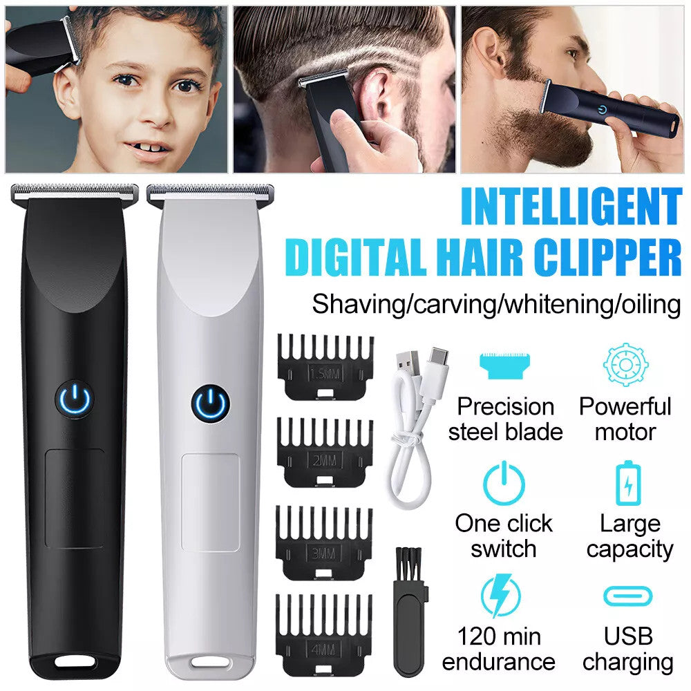 Men's Rechargeable Electric Hair & Beard Trimmer with USB Charging