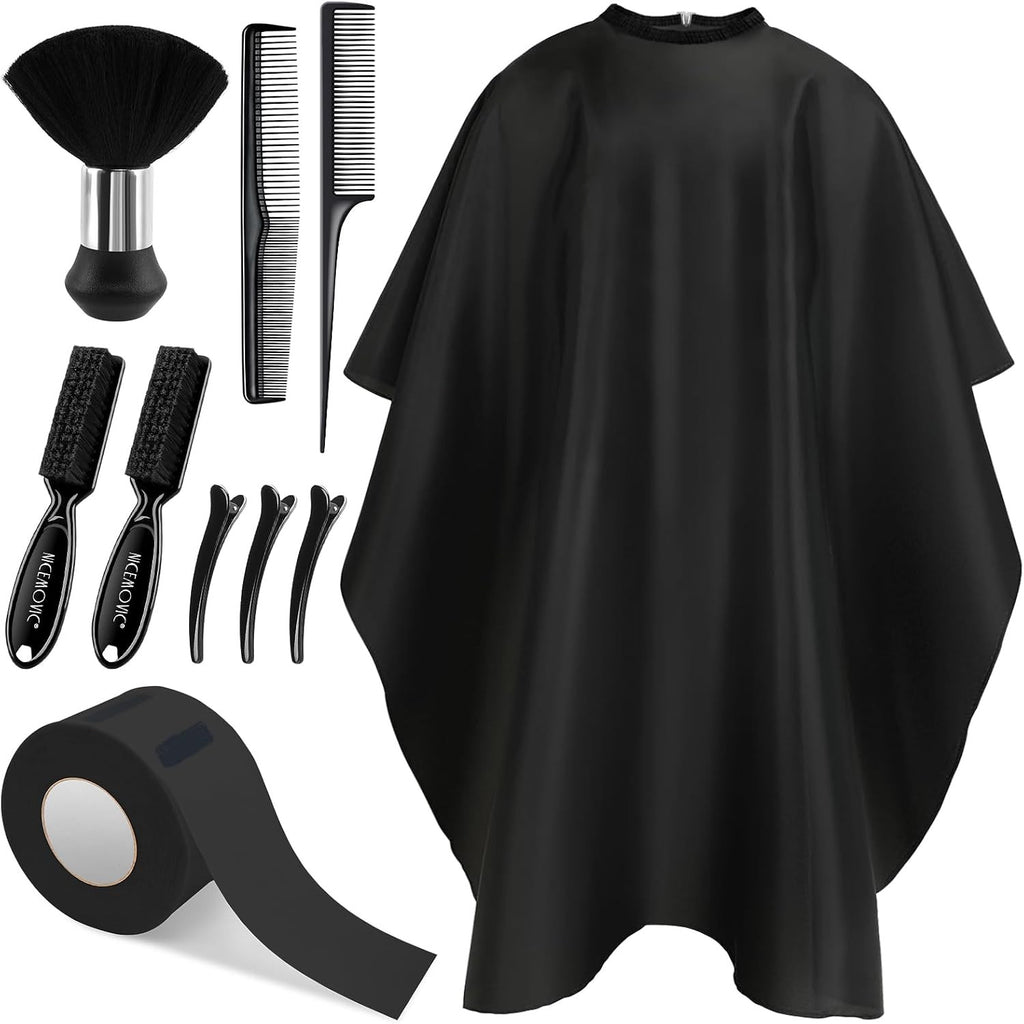 10 in 1 Barber Cape Set with Neck Duster Brush and Accessories for Haircutting