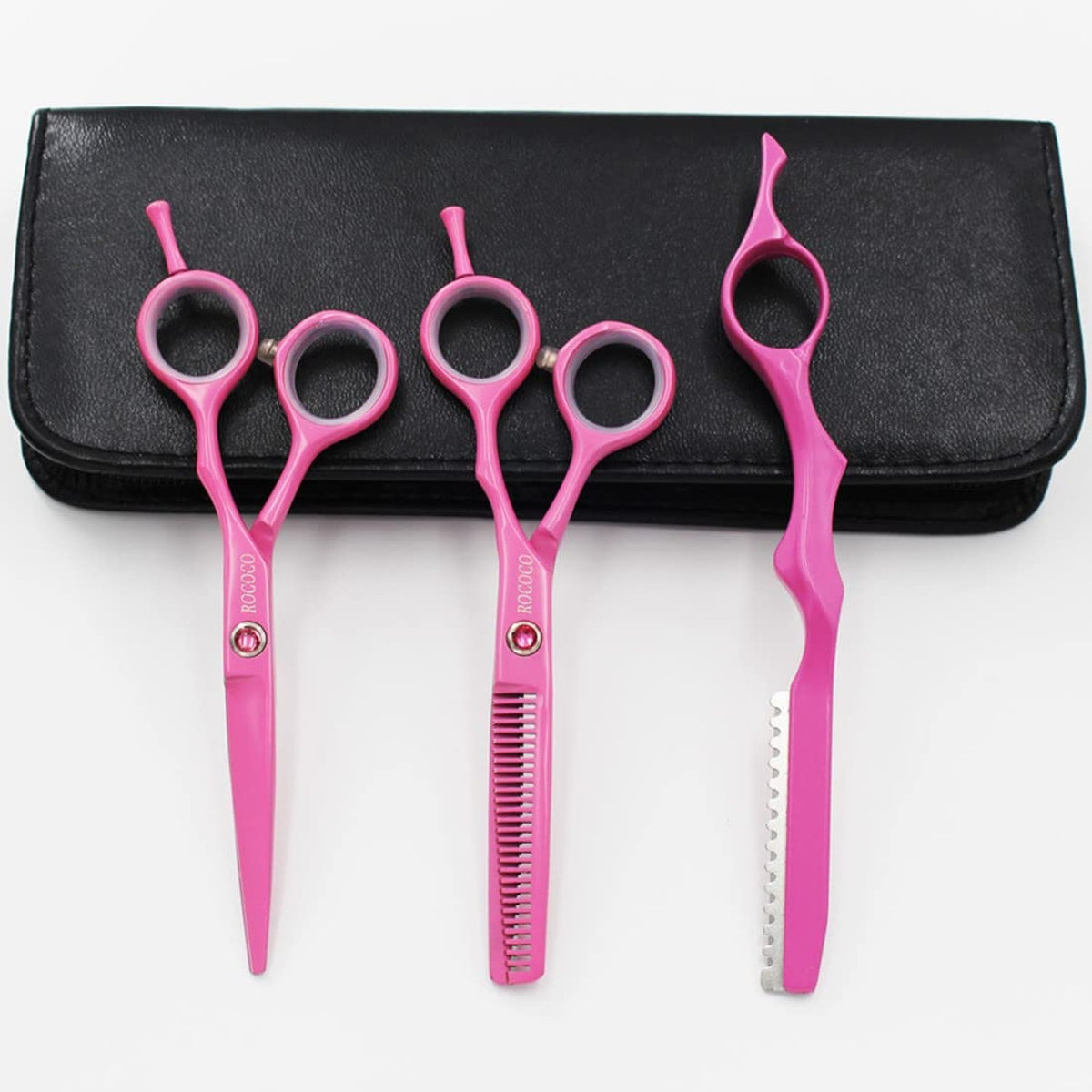Pink Professional Hair Cutting Scissors & Thinning Shears - 5.5 Inch Set