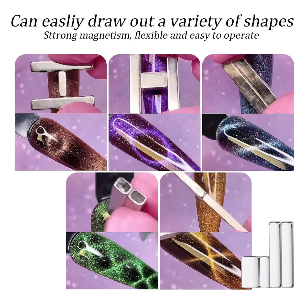 Magnetic Cat Eye Nail Magnet Set for Gel Polish - 5 Pieces