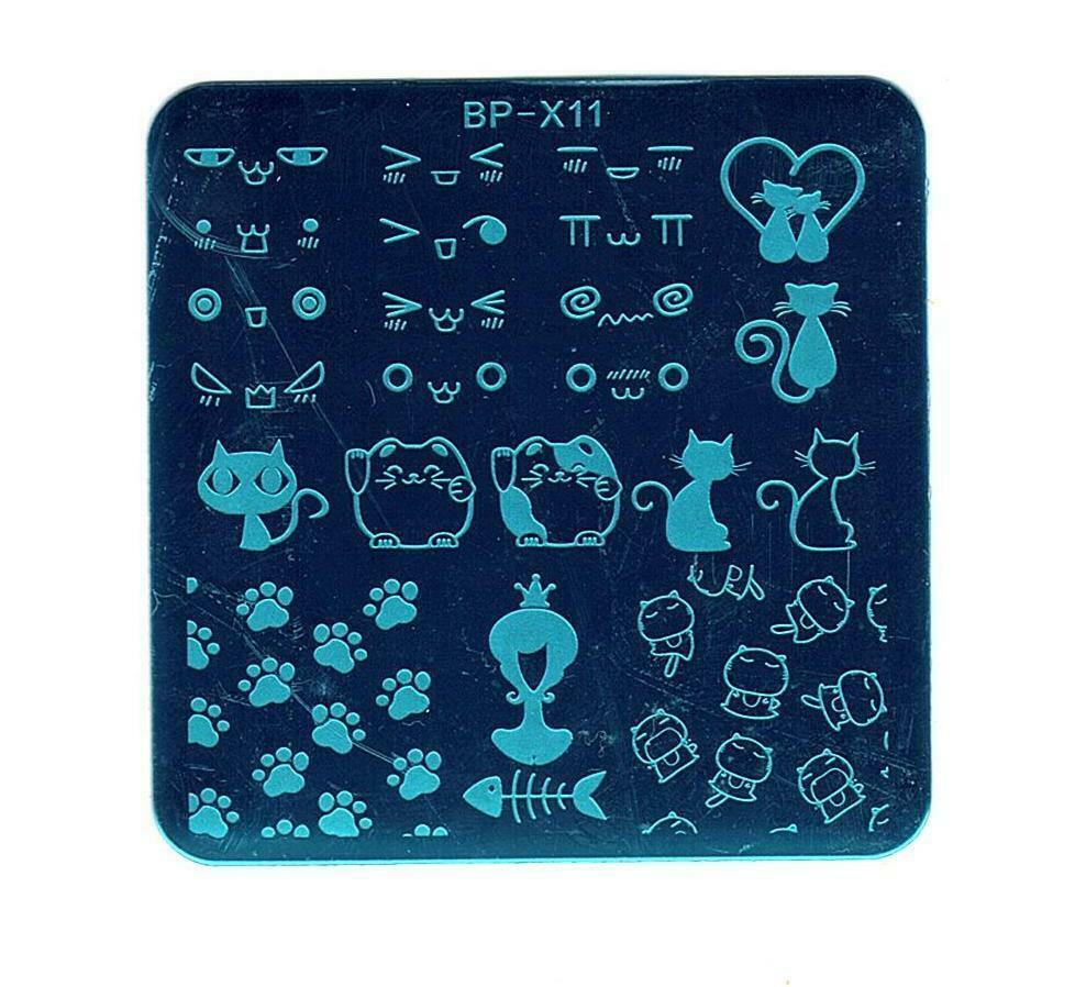 Nail Art Cat Paw Stamp Plate for Manicure - Metal Image Template BP-X11