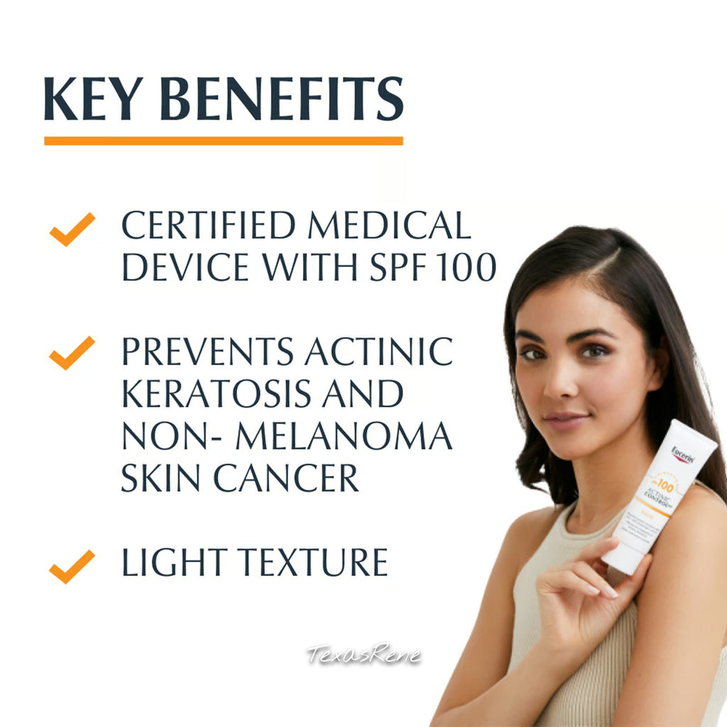 Eucerin SPF100 Actinic Control Keratosis Fluid 80ml - High UVA/UVB Protection