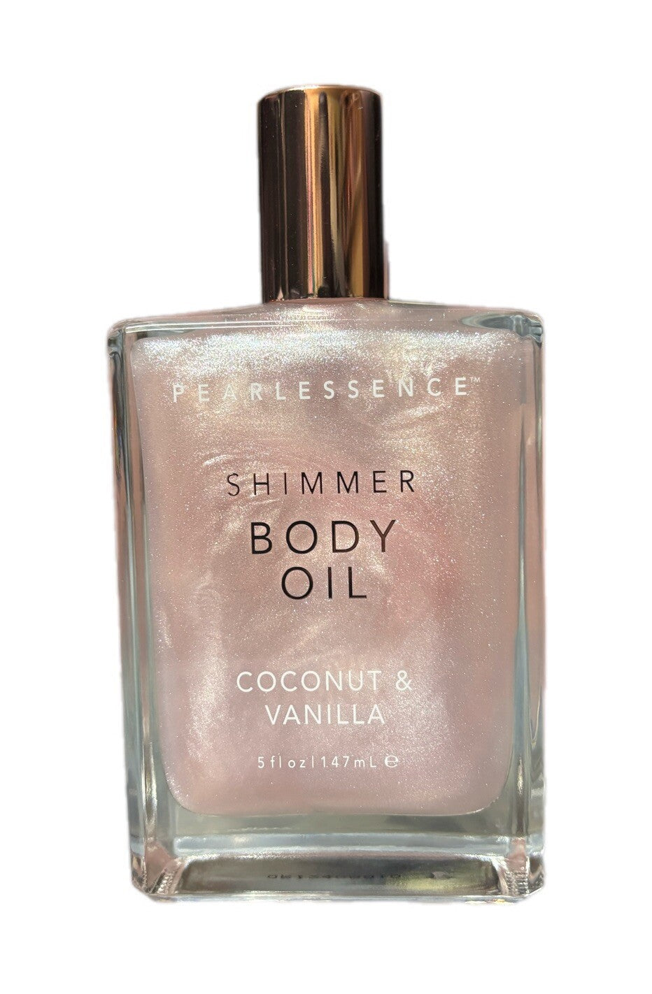 Pearlessence Coconut Vanilla Shimmer Body Oil 5 oz Glass Bottle