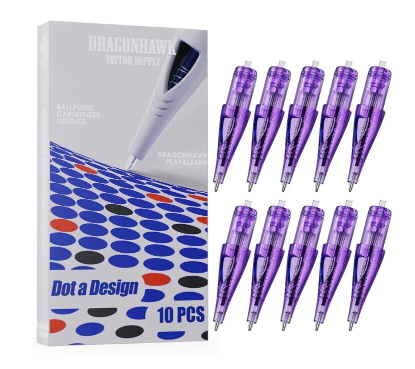 Dragonhawk Ballpoint Cartridges – 10pcs Pack for Ballpoint Pen Refills (Mixed Colors)