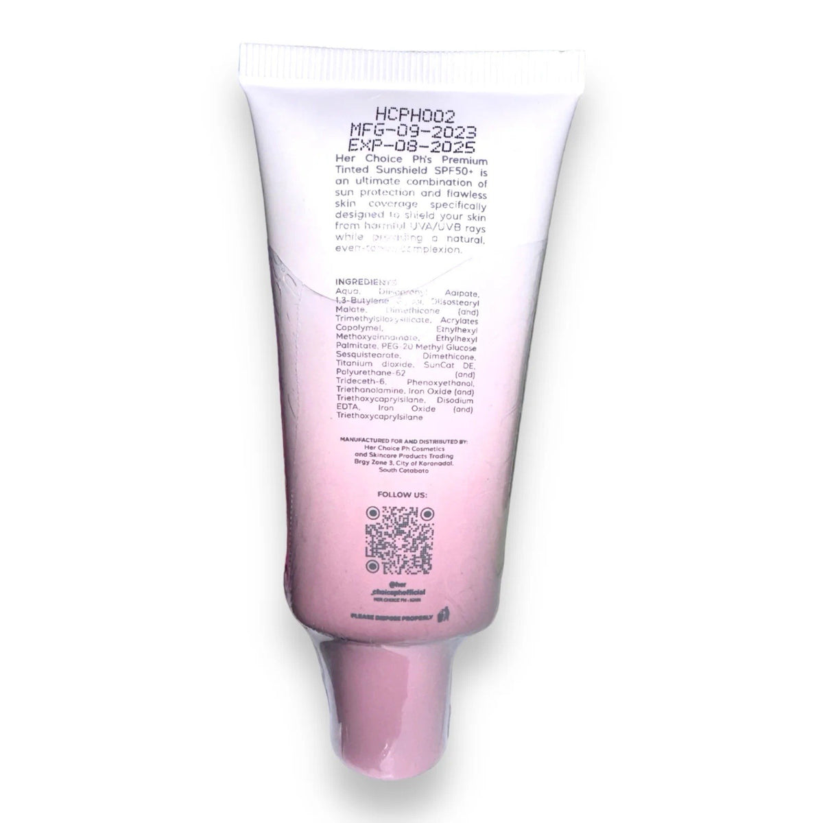 Her Choice PH Premium Tinted Sunshield SPF 50 PA+++ - 50g