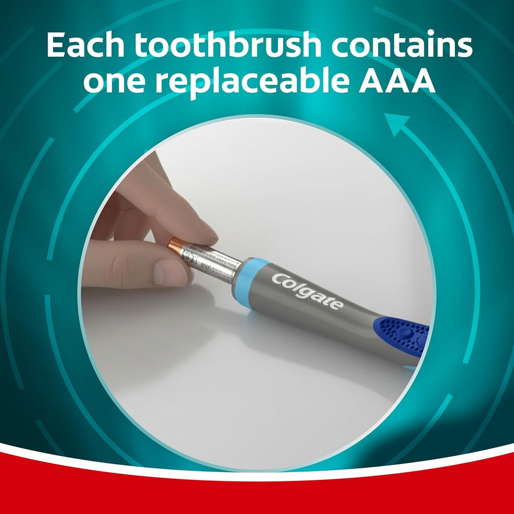 Electric Toothbrush 360 Vibrate Deep Clean Battery-Powered Medium Bristles