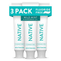 Fluoride-Free Whitening Toothpaste for Adults & Kids 2+ - Wild Mint 3-Pack