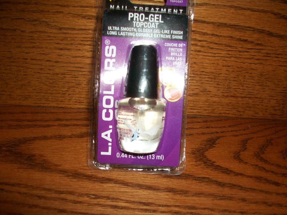 L.A. Colors Gel Topcoat Nail Treatment - Clear, Fast Dry, Seals & Protects