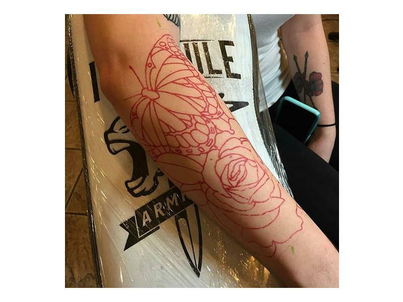 S8 Red Tattoo Stencil Paper - Pack of 100 for Precise Lining