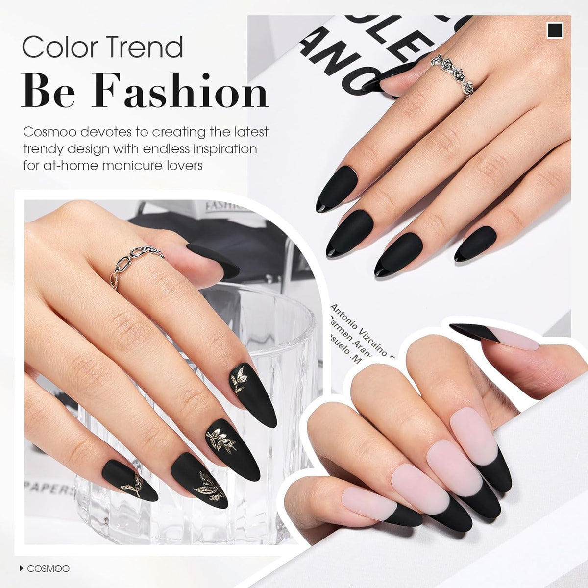 Matte Black Air Dry Nail Polish - Quick Dry Velvet Dark Lacquer