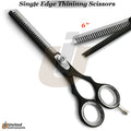 Professional Barber Hair Cutting Shears Set with Thinning & Razor Blades - 6 Inch
