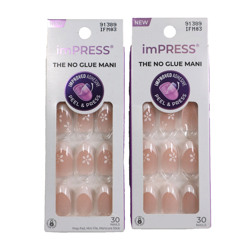 Press-On Manicure Fake Nails - Fearless - Medium Almond Shape 2 Pack