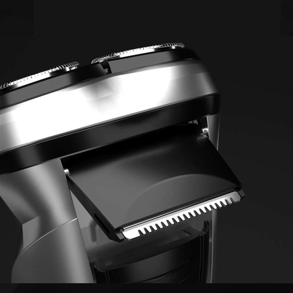 Men's Rechargeable Waterproof Electric Shaver with Trimmer for Face & Beard