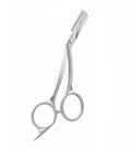 Precision Stainless Steel Eyebrow Trimmer Scissors with Comb - Grooming Tool