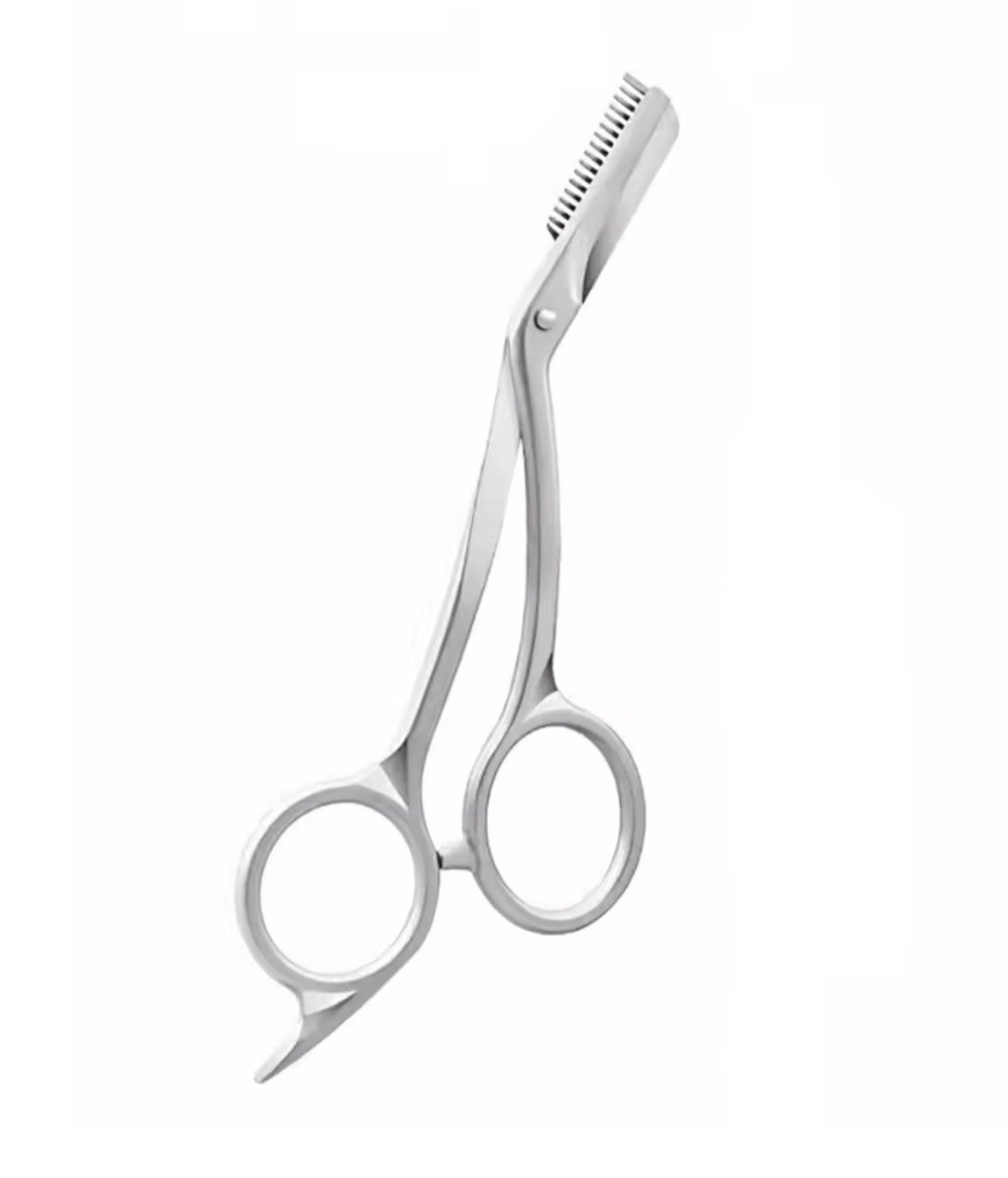 Precision Stainless Steel Eyebrow Trimmer Scissors with Comb - Grooming Tool