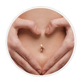 Dainty 20 Gauge White Opal Belly Button Ring 14K Gold-Filled Hoop