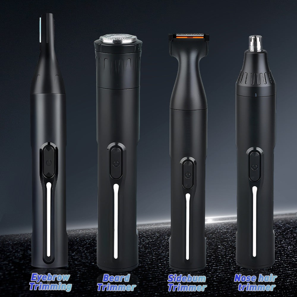 4-in-1 Electric Nose Ear & Eyebrow Trimmer Grooming Kit USB Rechargeable