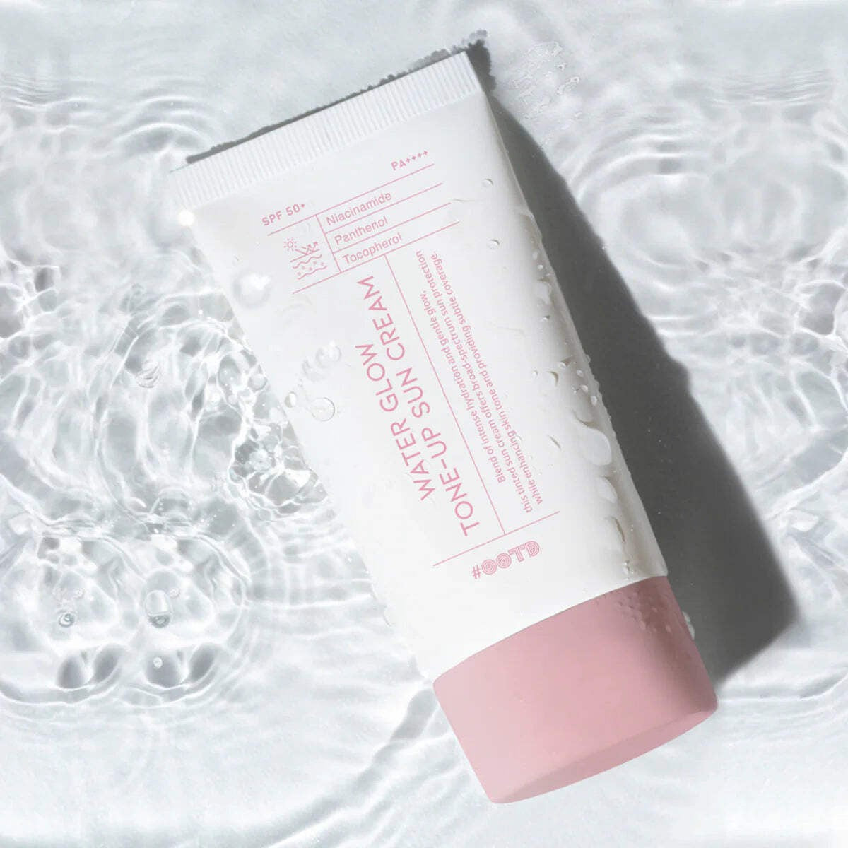 #OOTD Water Glow Tone-Up Sun Cream SPF 50+ - Mineral Sunscreen with Pink Tint, 50ml