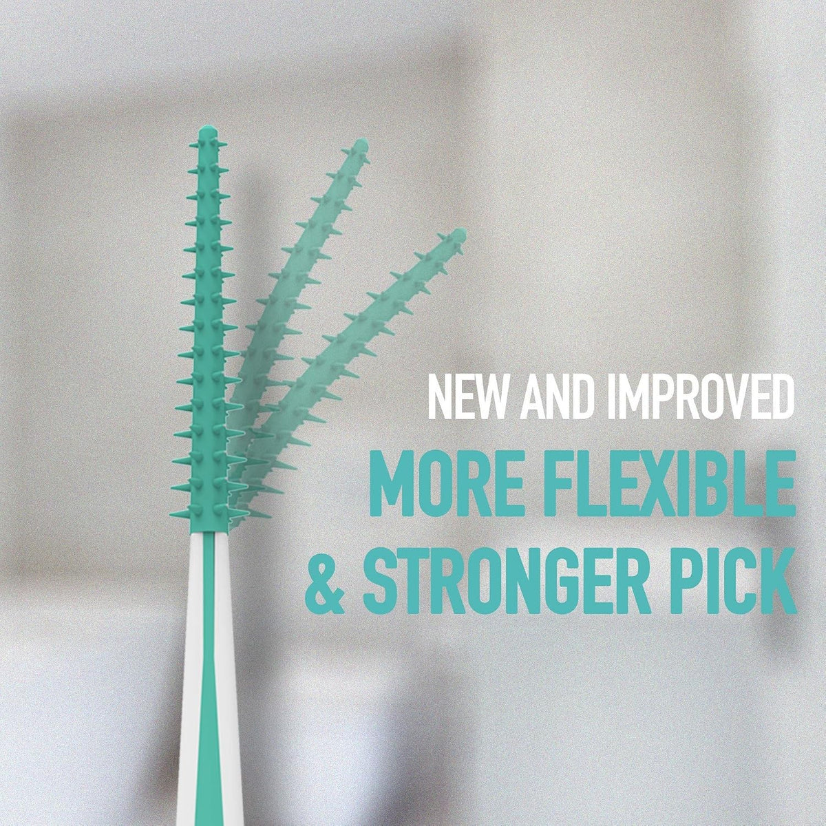 Dental Picks Mint Floss Picks 100 Count - Flexible Rubberized Interdental Cleaners