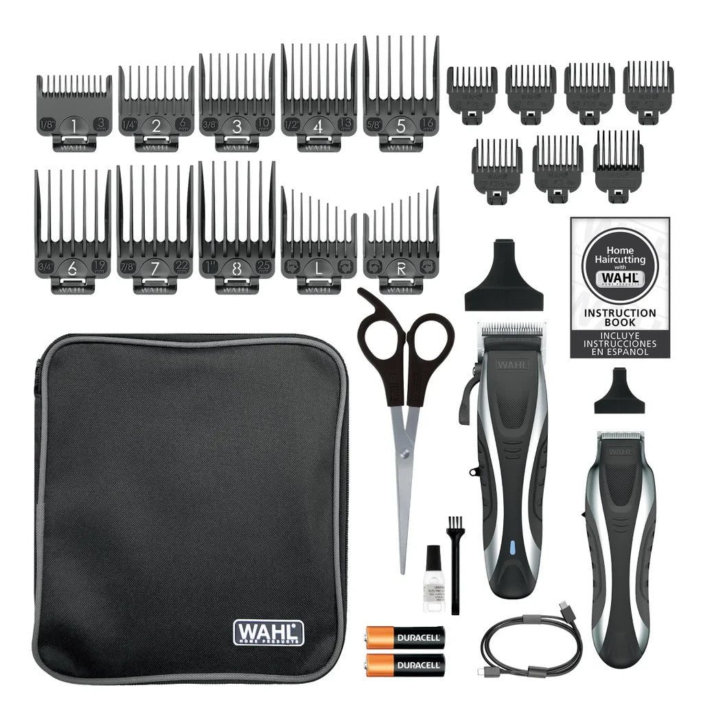 Cordless Hair Clipper & Beard Grooming Kit with USB-C Charging - Wahl 17+ Pieces