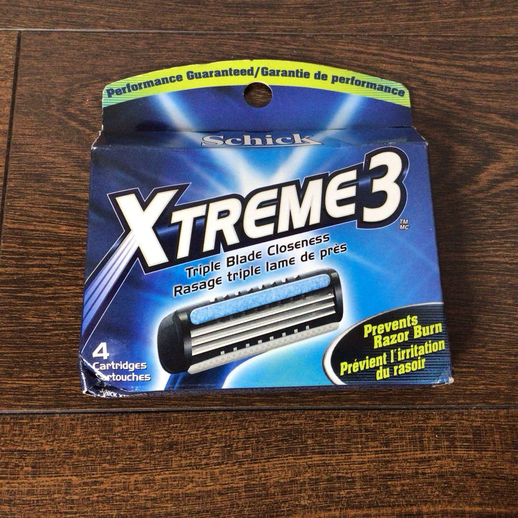 Schick Xtreme 3 Razor Blade Refills - 4 Cartridges, New & Rare HTF