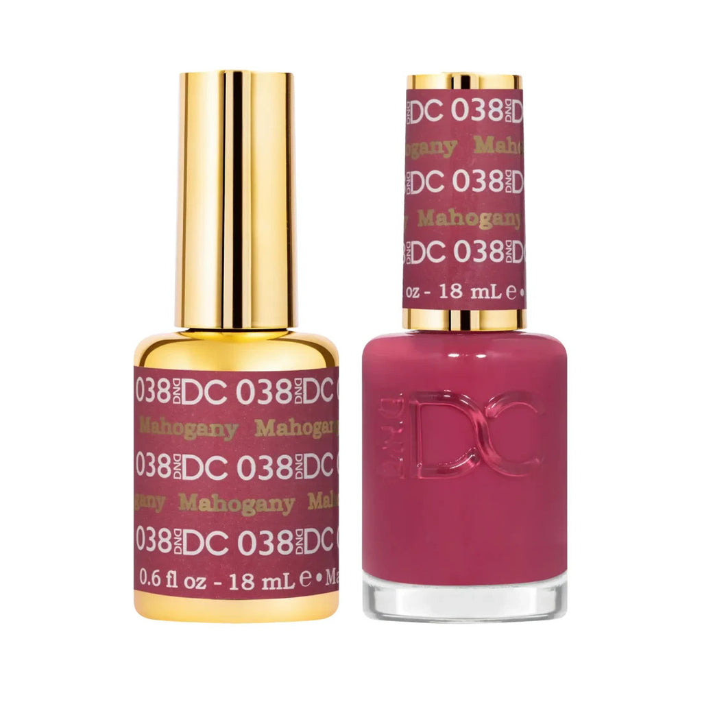 Mahogany Gel Nail Polish & Top Coat Set - Long-Lasting 0.6 oz Each