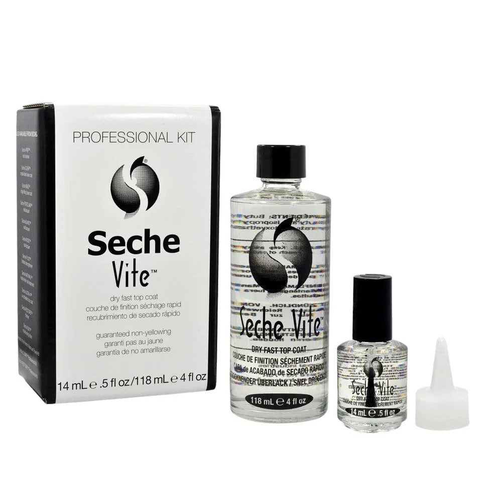 Seche Vite Fast Dry Top Coat Refill Kit 4oz + 0.5oz Pack of 2