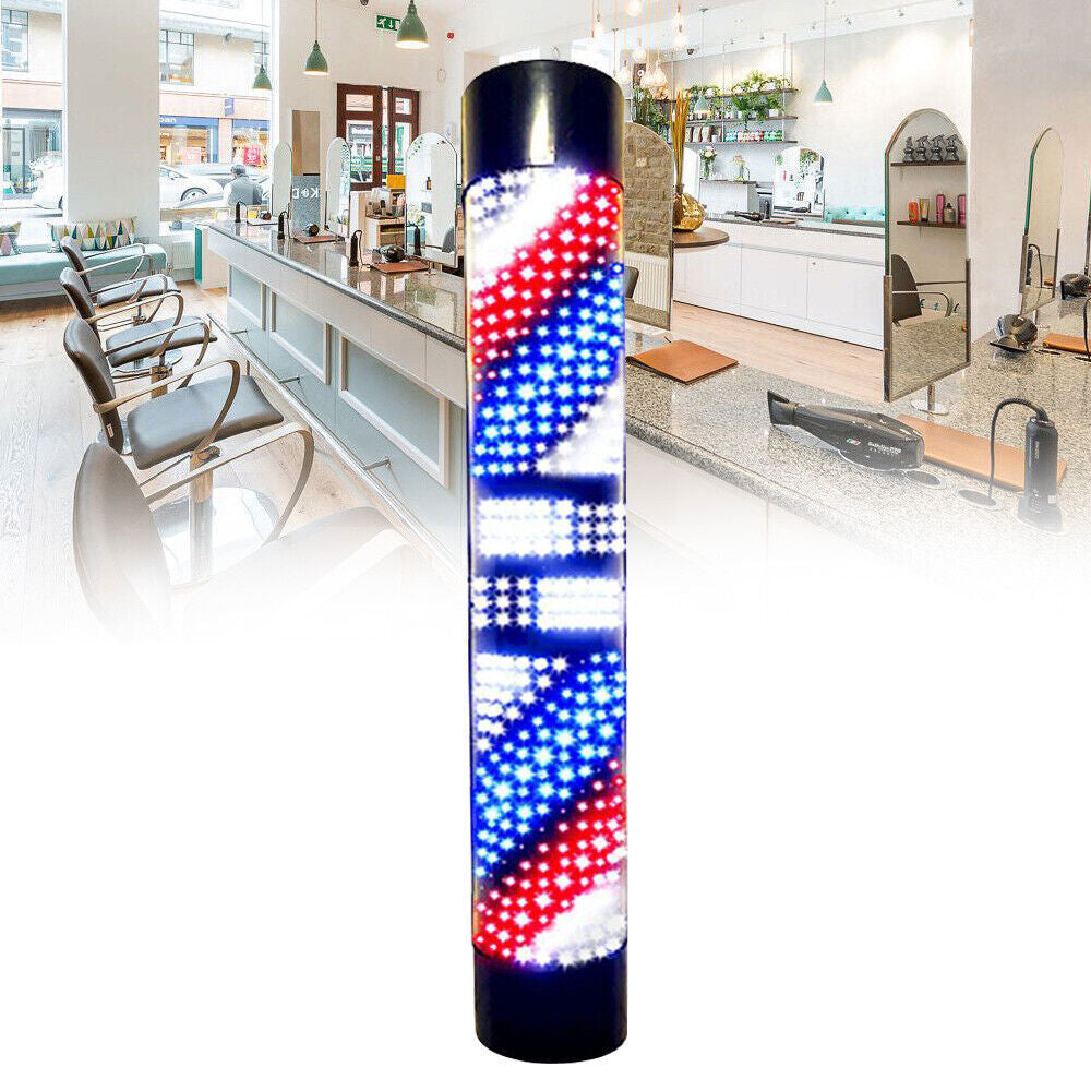 Waterproof Rotating LED Barber Pole Light for Salons and Outdoor Use