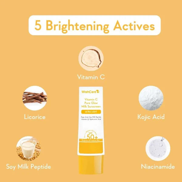 Pure Glow Vitamin C Sun Protection SPF 50 PA++++ Sunscreen Milk - Brightening