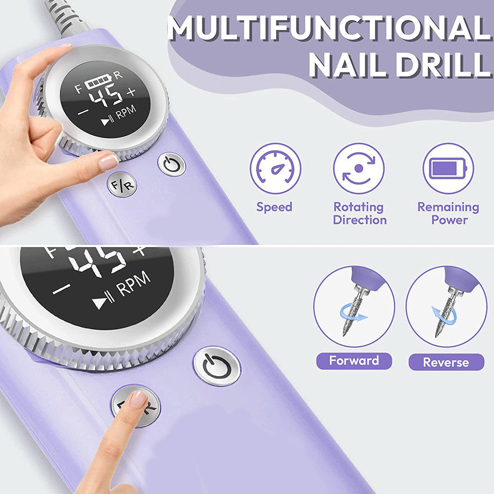 Rechargeable Electric Nail Drill Machine 45000 RPM for Manicure & Pedicure