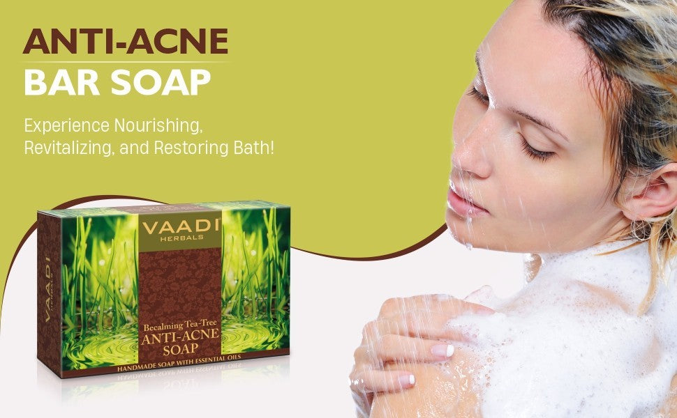 Tea Tree Oil Soap Bars - Antibacterial Acne & Blemish Face & Body Cleansing Set of 6