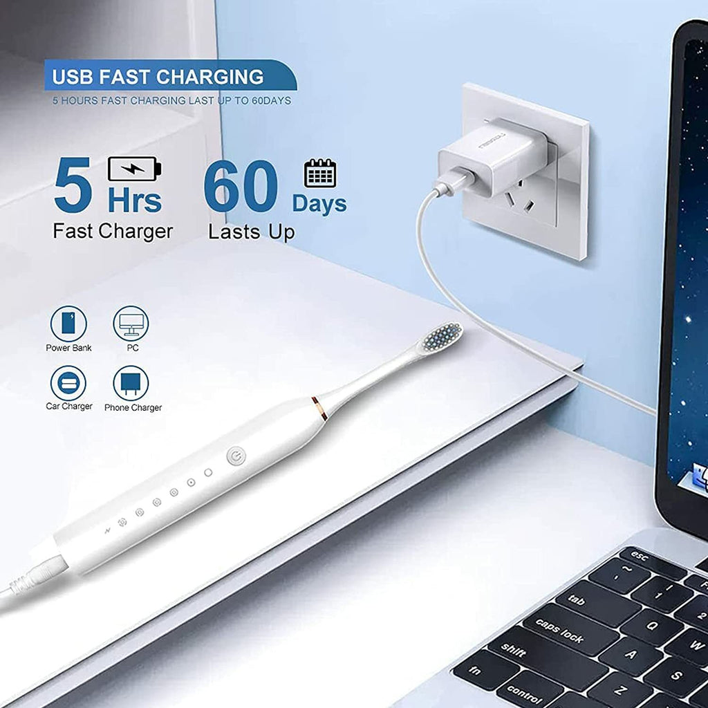 Wireless Sonic Electric Toothbrush with 6 Modes and Waterproof Design
