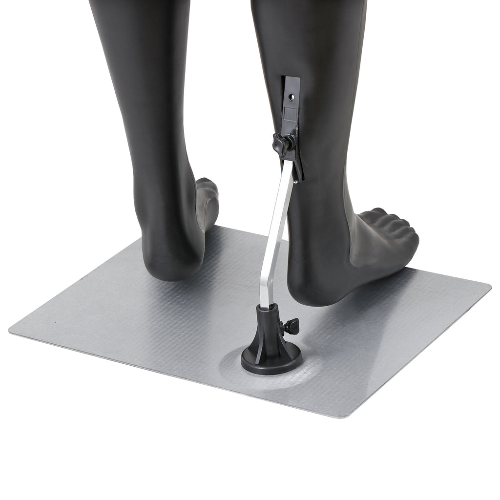 Full Body Adjustable Male Mannequin Stand 73 Inch Black for Fashion Display