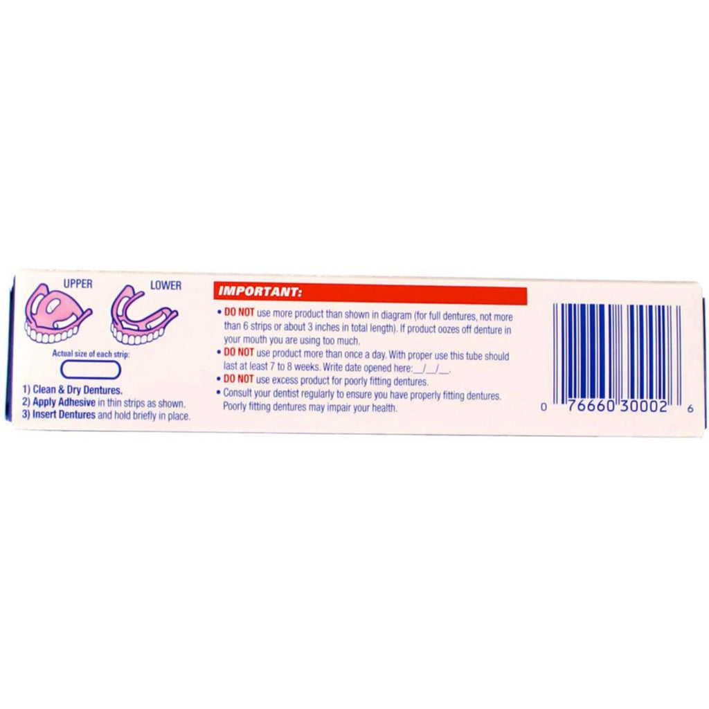 Denture Adhesive Cream Unflavored 5 Pack - Strong Long-Lasting Hold