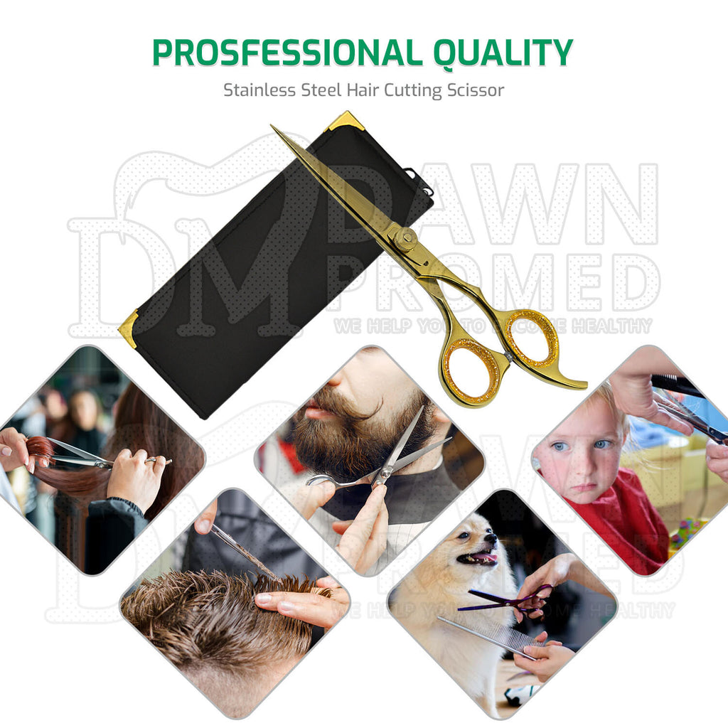 Professional Hair Cutting Shears 6.5 Inch Gold Plasma Coated Barber Scissors