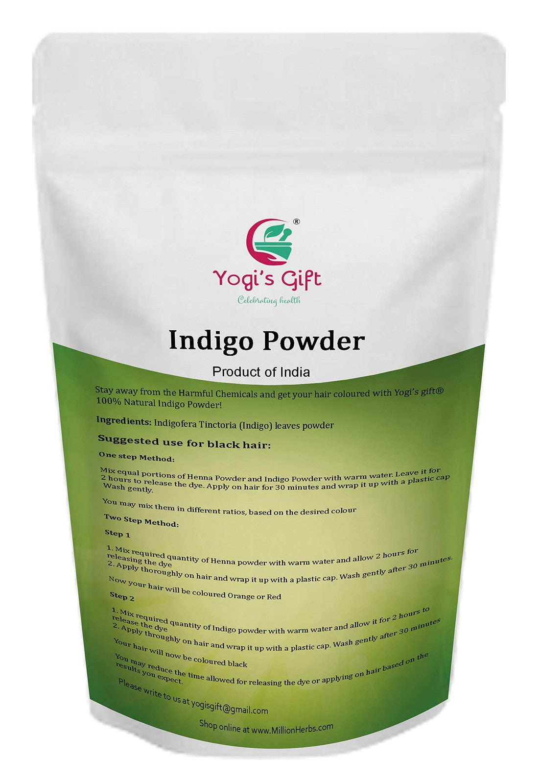 Indigo Powder for Hair 500g | Natural Hair Dye & Colorant (2 x 250g) 17.64 oz