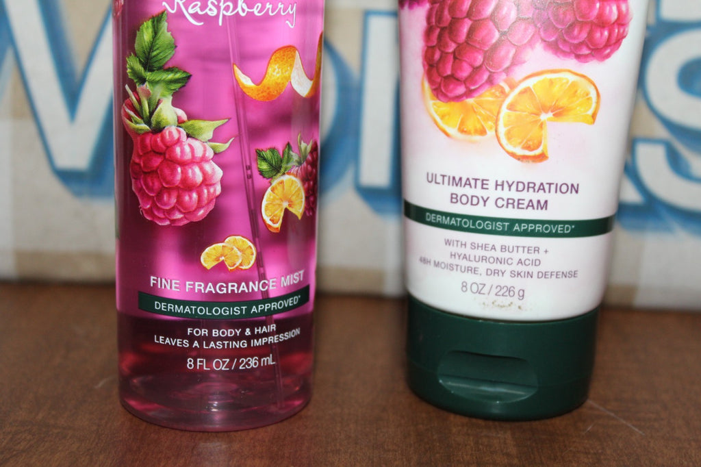 Bath & Body Works Sun Ripened Raspberry Body Cream & Fragrance Mist Set of 2