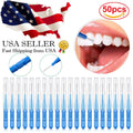 50 Pack Dental Interdental Floss Brush Picks for Teeth Cleaning