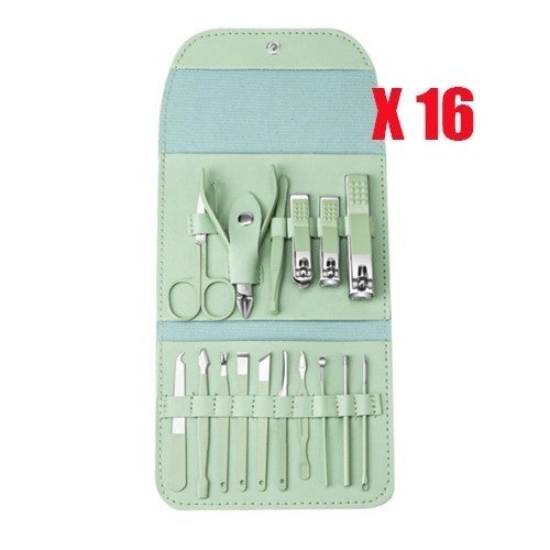 16-Piece Manicure Pedicure Nail Clipper Set with Storage Case