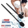 Long Handle Silicone Body Scrubber with Soft Bristles for Shower Exfoliation