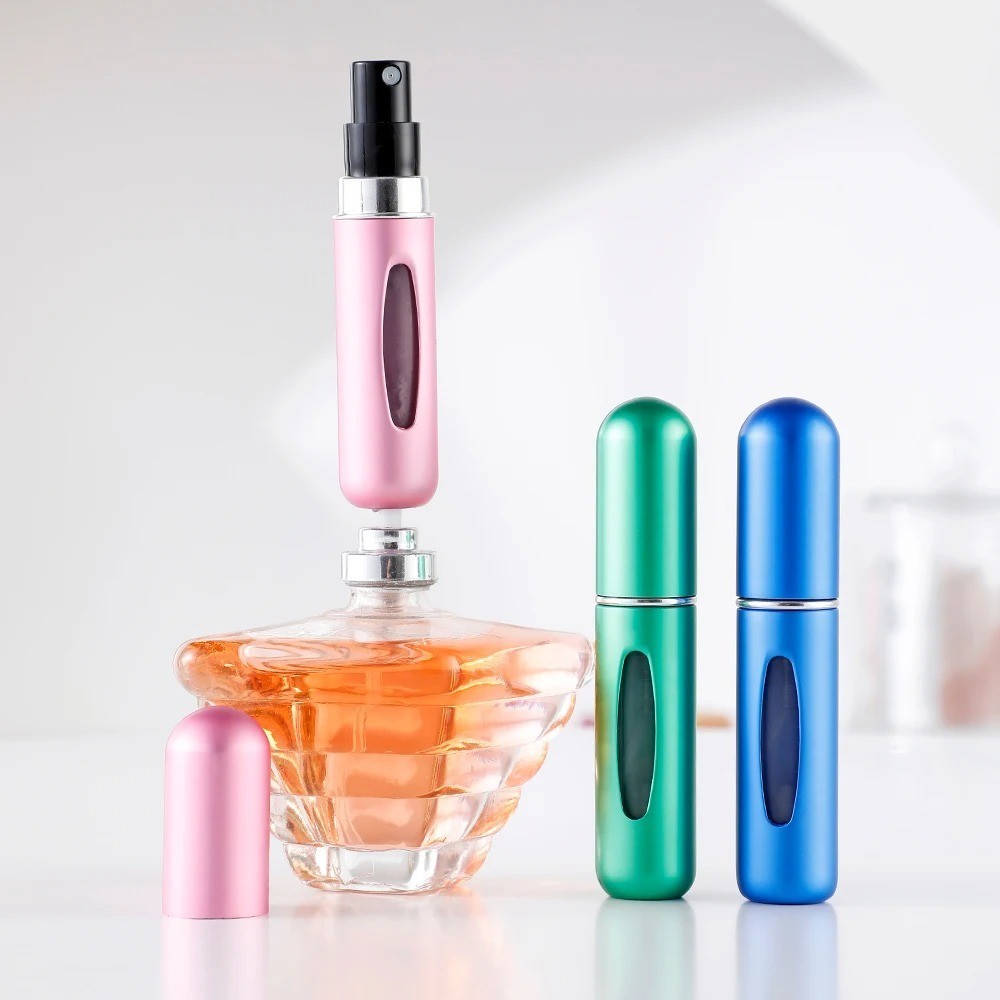 6 Pack 5ml Refillable Travel Perfume Spray Bottles - Portable & Self-Filling