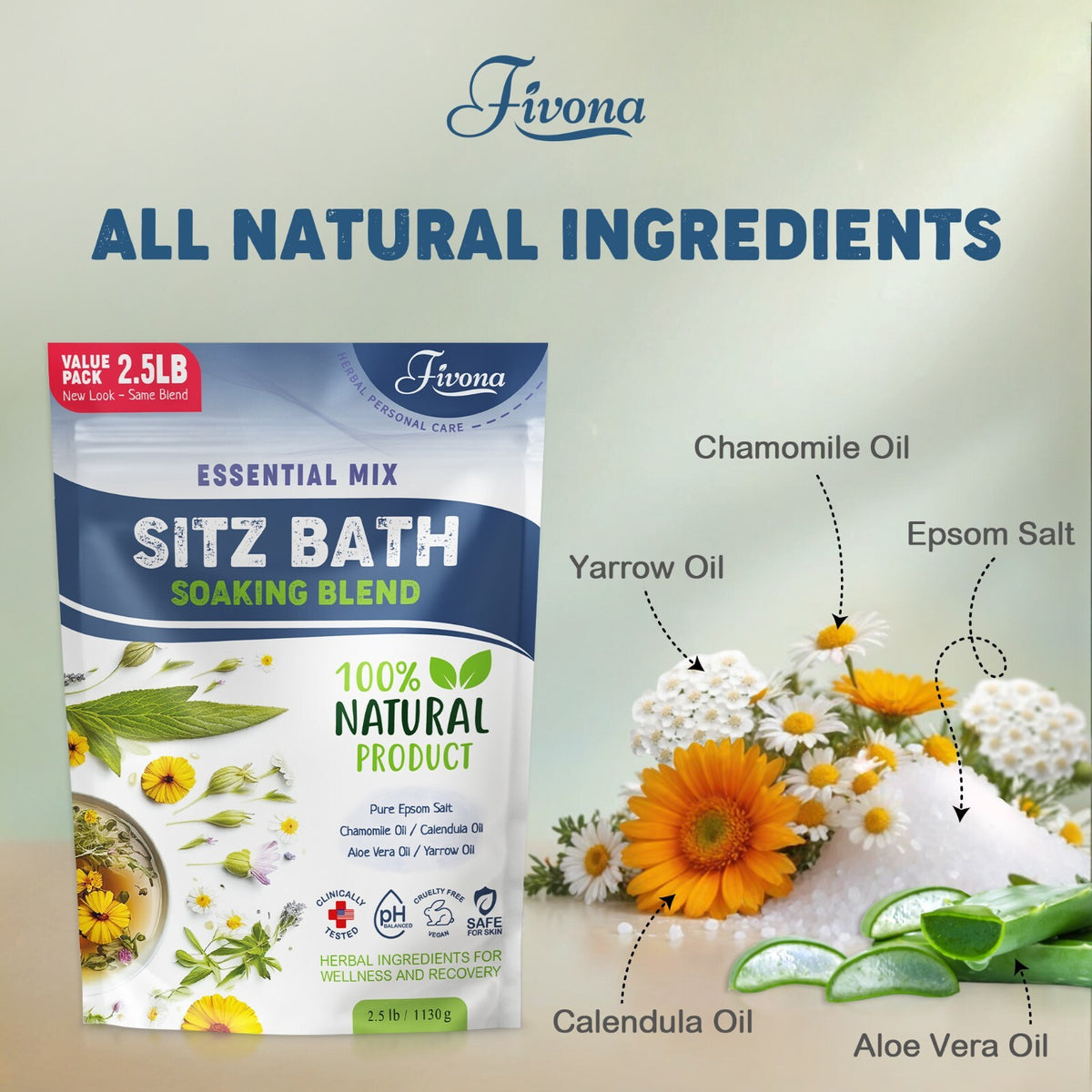 Epsom Salt Sitz Bath Soak for Hemorrhoids & Postpartum Recovery - 40oz