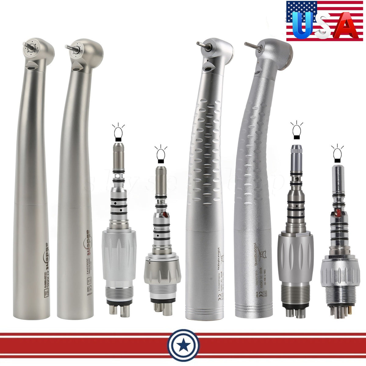 Dental High Speed Fiber Optic Handpiece with Quick Coupler for KaVo - Multiple Sizes