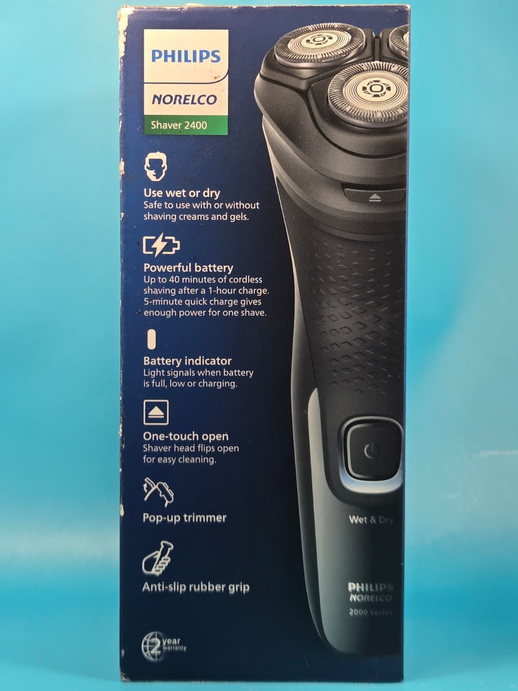 Men's Rechargeable Wet & Dry Electric Shaver with Pop-Up Trimmer