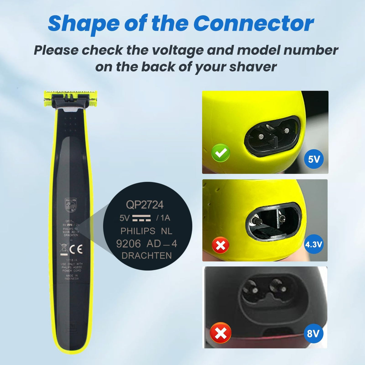 USB 5V Shaver Charger for Philips Norelco & Grooming Series