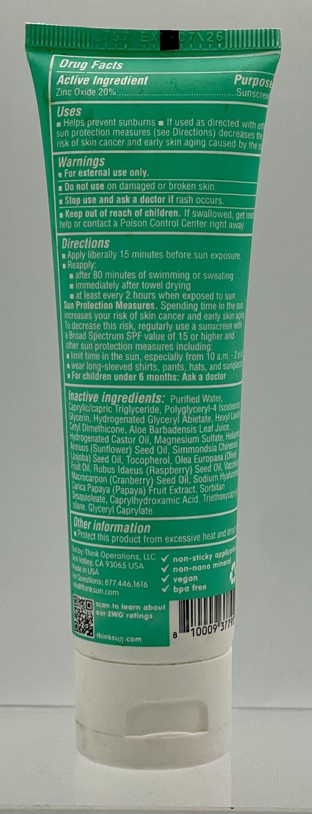 Kids Mineral Sunscreen SPF 30 with Clear Zinc Oxide - 3 Pack, 3oz Tubes